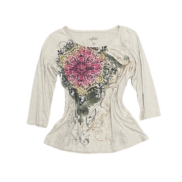 2000s beige mall goth top - Picture 1 of 4